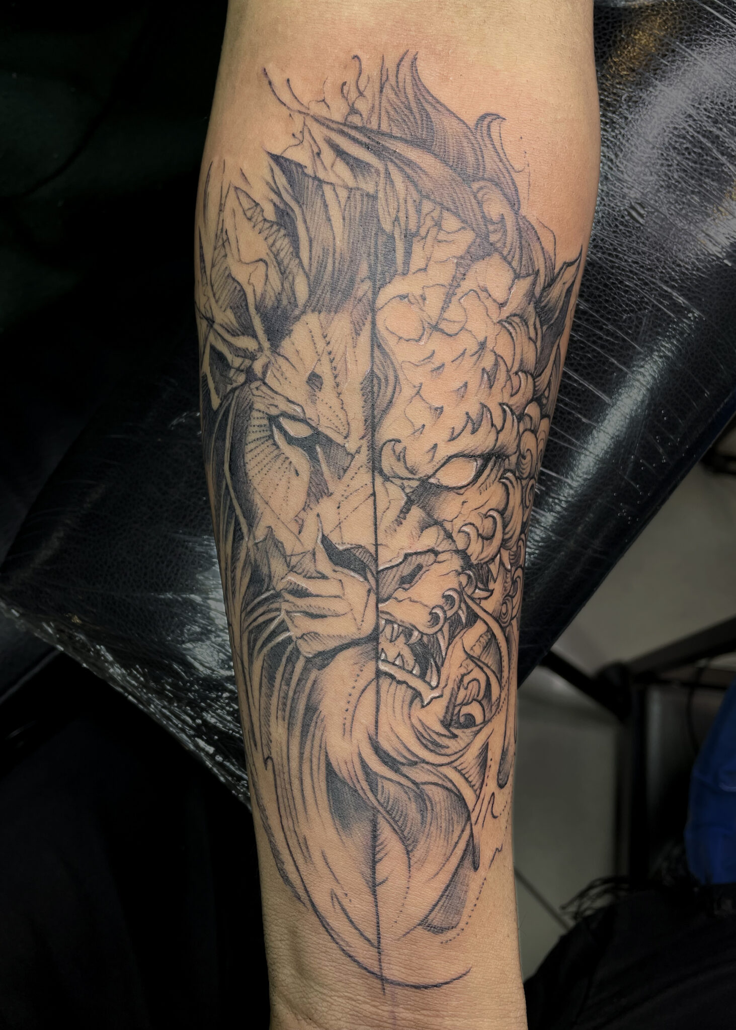 lion japanese tattoo